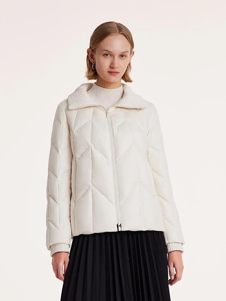 White Lapel Short Women Goose Down Garment sold by Goelia product image thumbnail 4