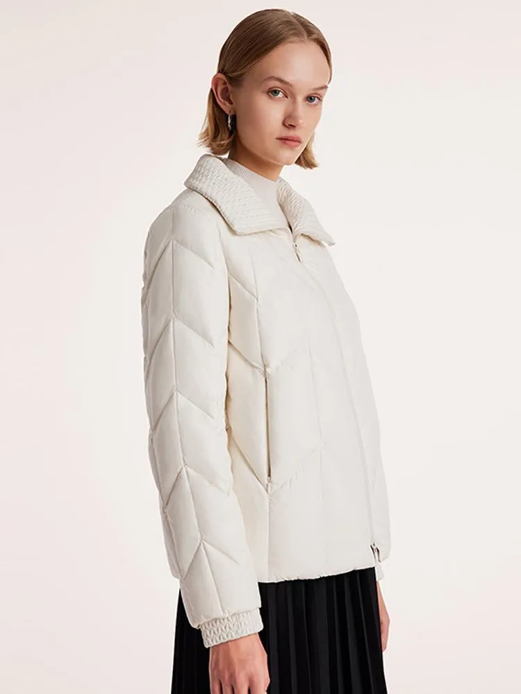 White Lapel Short Women Goose Down Garment sold by Goelia product image thumbnail 5