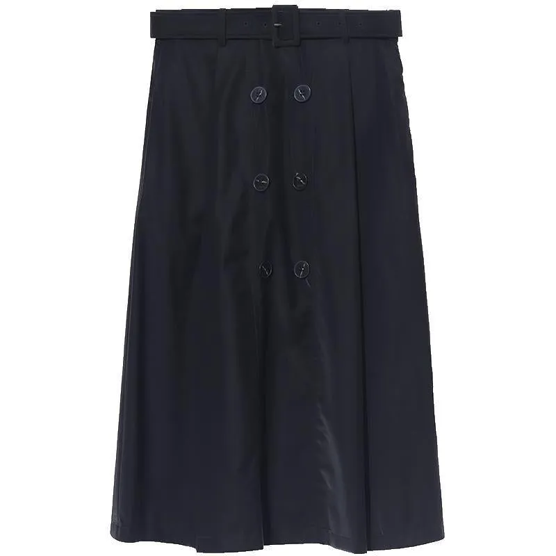 Black Double-Breasted Woven Skirt sold by Goelia product image thumbnail 5