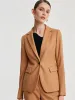 Worsted Woolen One Button Women Blazer sold by Goelia