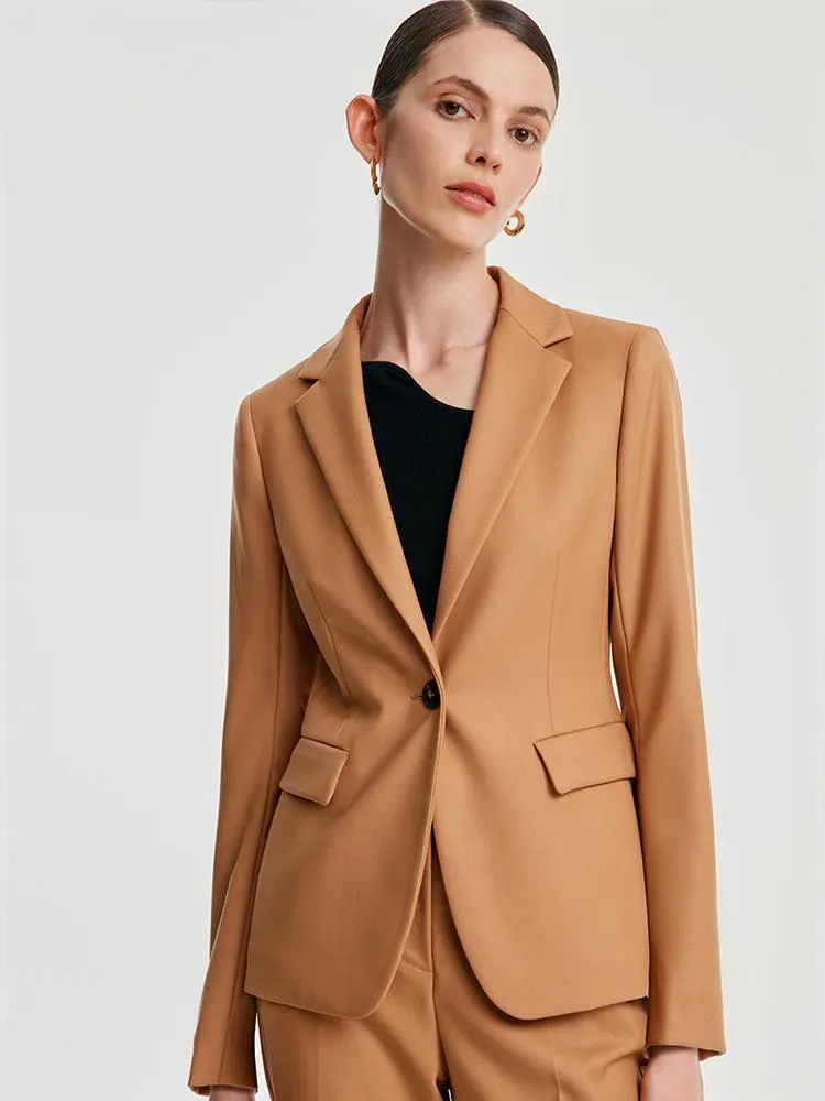 Worsted Woolen One Button Women Blazer sold by Goelia product image thumbnail 2