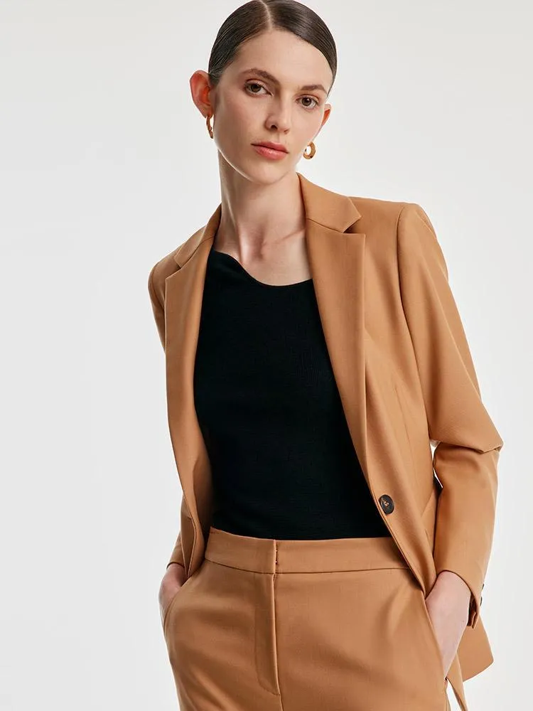 Worsted Woolen One Button Women Blazer sold by Goelia product image thumbnail 3