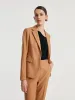 Worsted Woolen One Button Women Blazer sold by Goelia