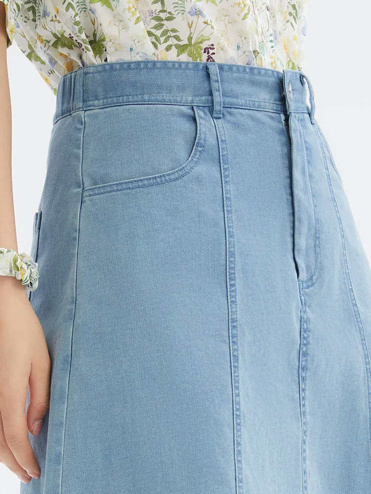 Denim Embroidery A-Line Mini Skirt sold by Goelia product image thumbnail 5
