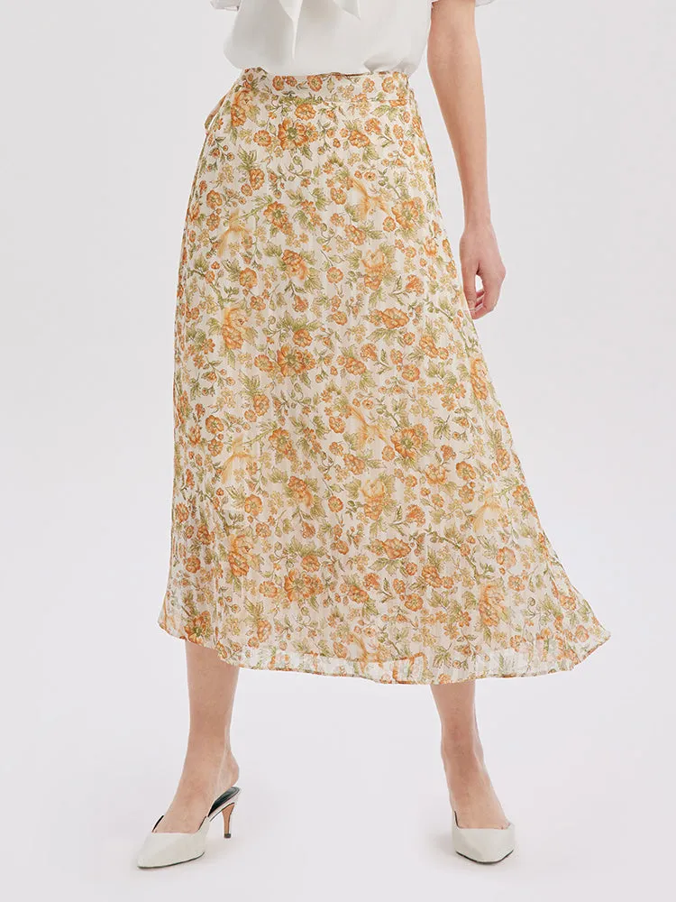 Light Yellow Combo One-Pieced Floral Skirt sold by Goelia product image thumbnail 2
