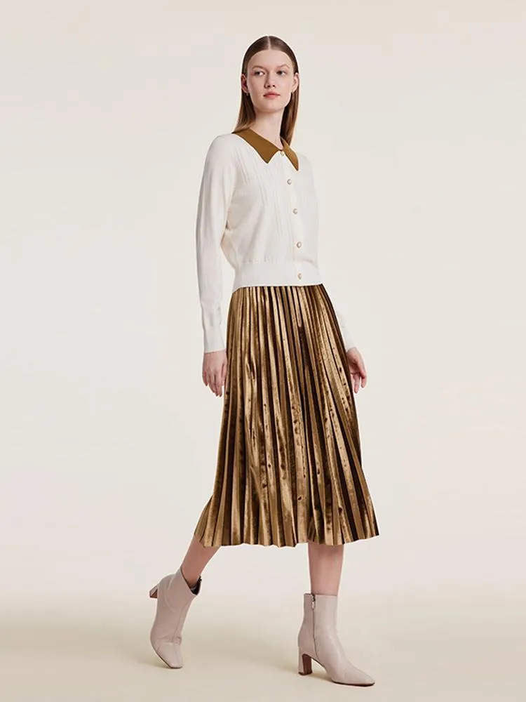 Polo Neck Sweater And Pleated Skirt Two-Piece Set sold by Goelia product image thumbnail 2