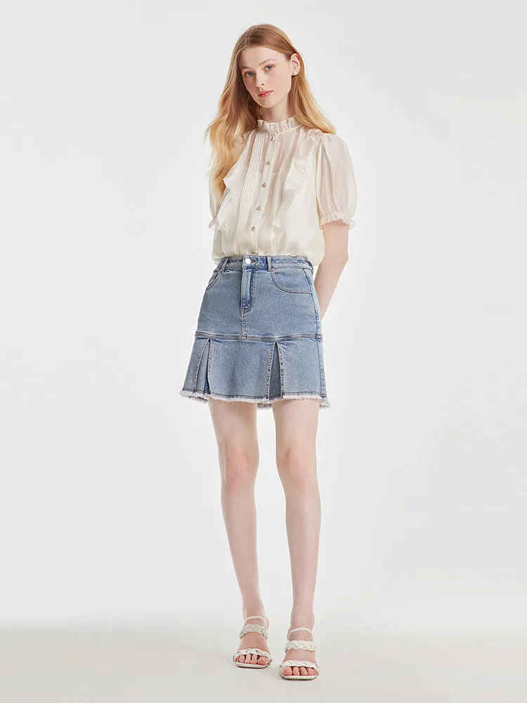 Ruffle Woven Shirt With Camisole Top sold by Goelia product image thumbnail 2