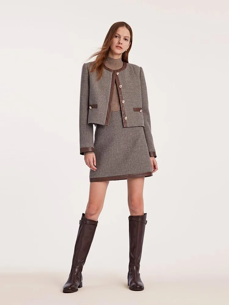 Washable Wool Patchwork Women Jacket And Skirt Two-Piece Suit sold by Goelia product image thumbnail 2