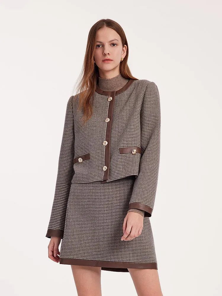Washable Wool Patchwork Women Jacket And Skirt Two-Piece Suit sold by Goelia product image thumbnail 3
