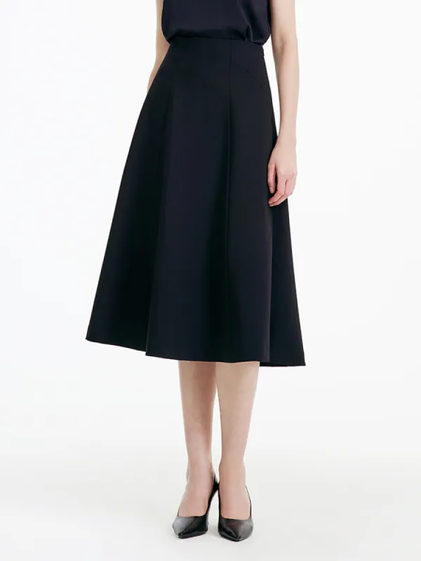 Black Worsted Woolen Skirt sold by Goelia