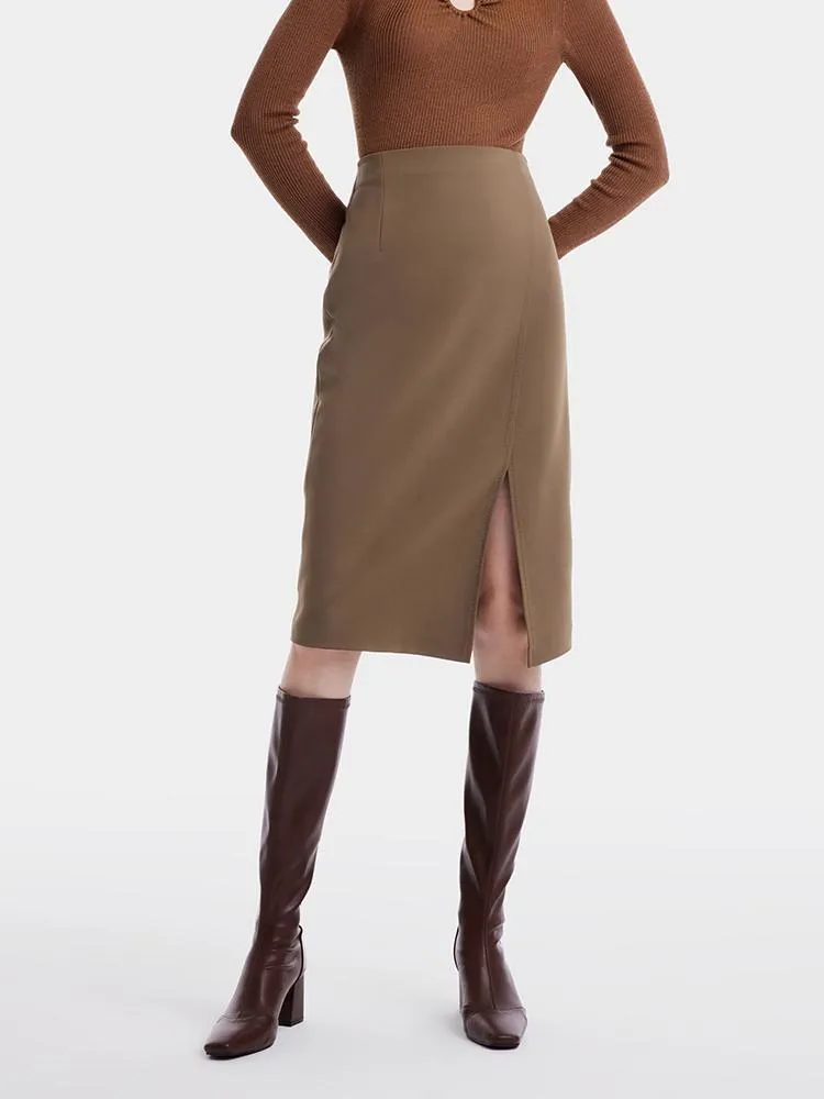 Double Worsted Woolen Slit Women Skirt sold by Goelia product image thumbnail 4