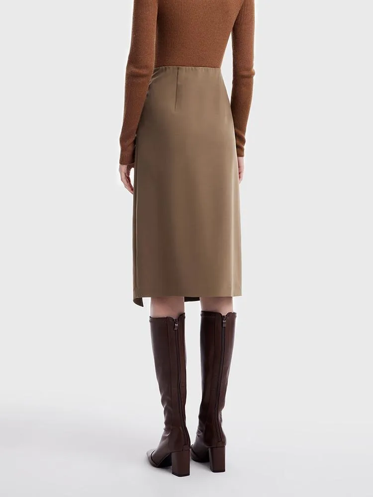 Double Worsted Woolen Slit Women Skirt sold by Goelia product image thumbnail 5