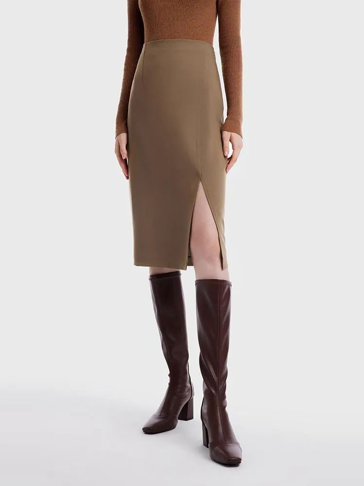 Double Worsted Woolen Slit Women Skirt sold by Goelia product image thumbnail 2