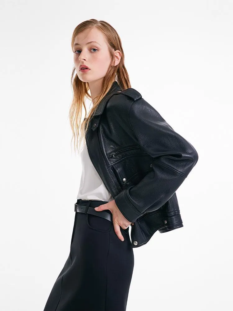 Short Goat Leather Jacket sold by Goelia product image thumbnail 4