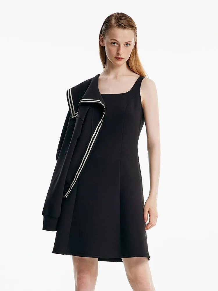 Black Tank Dress And Sailor Collar Jacket Two-piece Set sold by Goelia product image thumbnail 4