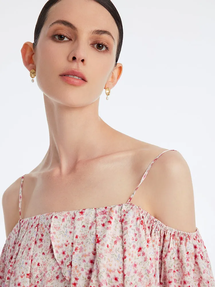 Ruffle Off Shoulder Floral Maxi Dress sold by Goelia product image thumbnail 5