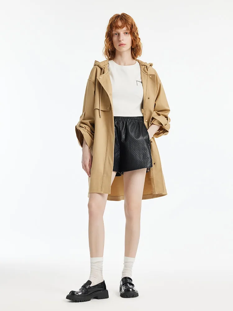 Hooded Single-Breasted Oversized Women Trench Coat sold by Goelia product image thumbnail 2
