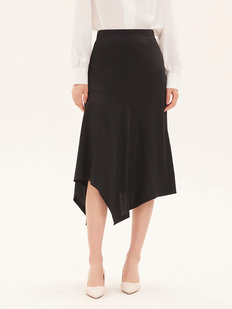 Black Tencel Asymmetrical Skirt sold by Goelia product image thumbnail 2