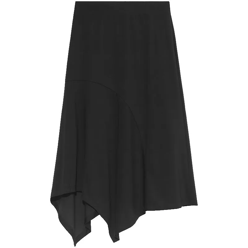 Black Tencel Asymmetrical Skirt sold by Goelia product image thumbnail 5