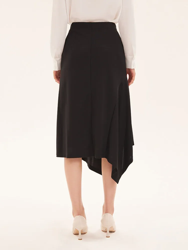Black Tencel Asymmetrical Skirt sold by Goelia product image thumbnail 3