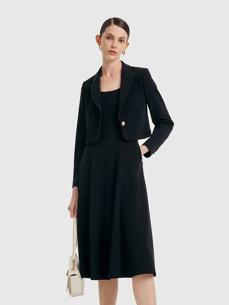 Acetate Camisole Dress With Tailored Blazer Two-Piece Suit sold by Goelia