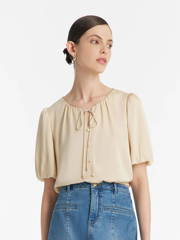 19 Momme Mulberry Silk Puff Sleeves Women Blouse sold by Goelia product image thumbnail 5