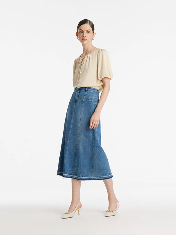 19 Momme Mulberry Silk Puff Sleeves Women Blouse sold by Goelia product image thumbnail 2