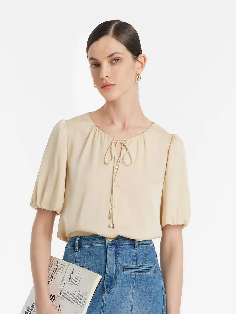 19 Momme Mulberry Silk Puff Sleeves Women Blouse sold by Goelia product image thumbnail 3