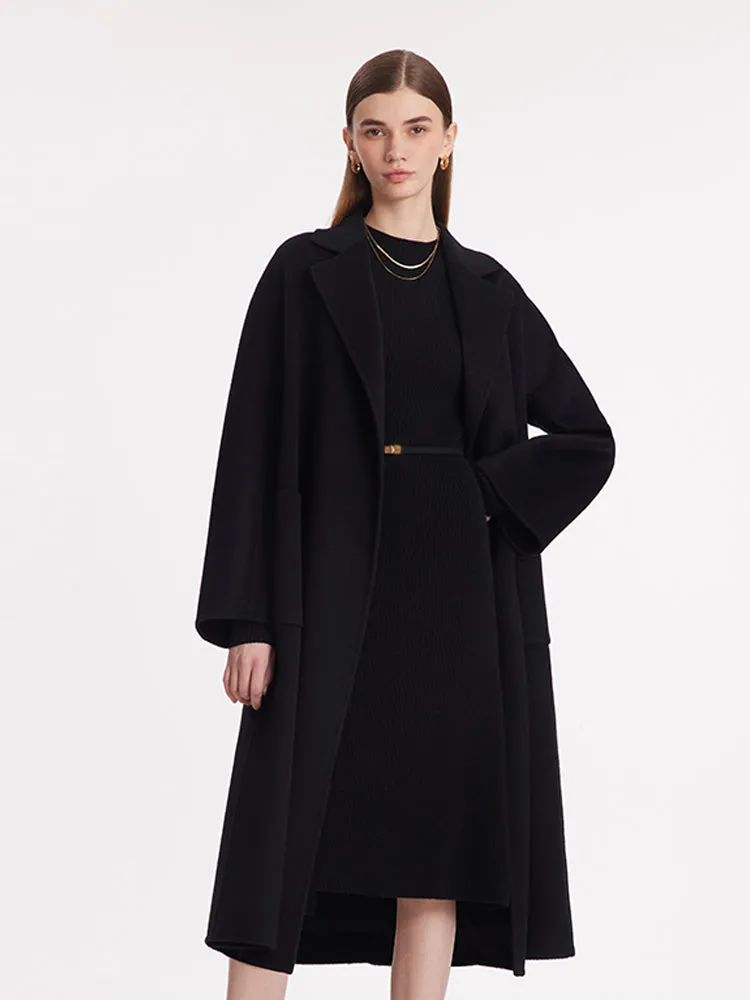 Wool And Cashmere Wrapped Bathrobe-Style Women Coat sold by Goelia