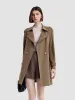 Double Layer Worsted Woolen Women Trench Coat sold by Goelia