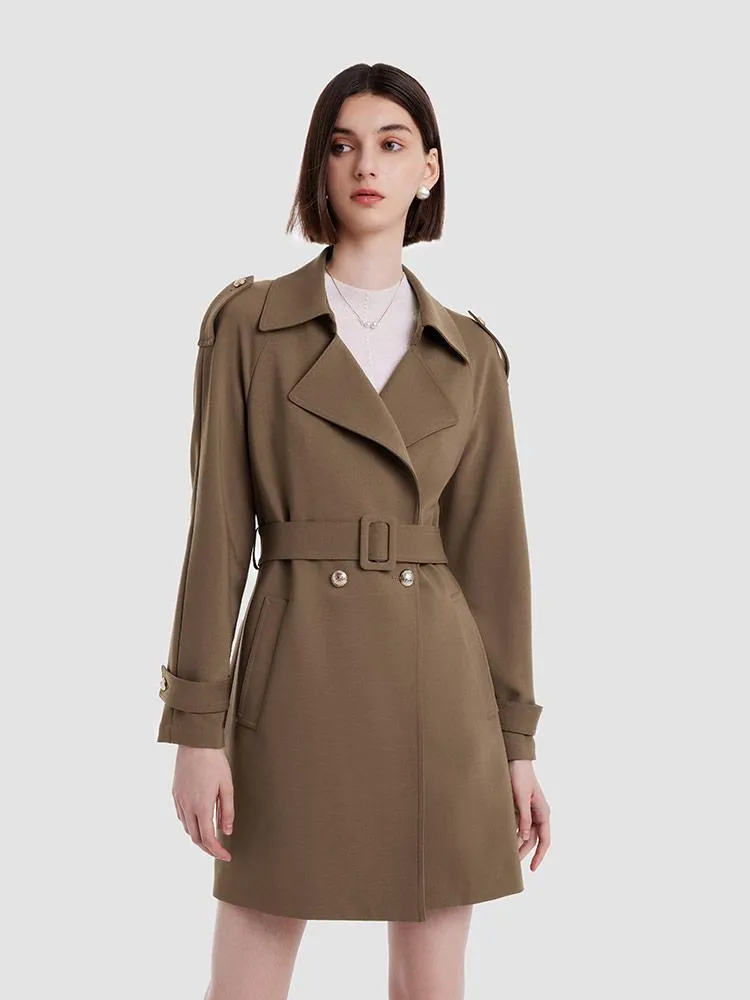 Double Layer Worsted Woolen Women Trench Coat sold by Goelia