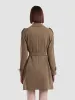 Double Layer Worsted Woolen Women Trench Coat sold by Goelia