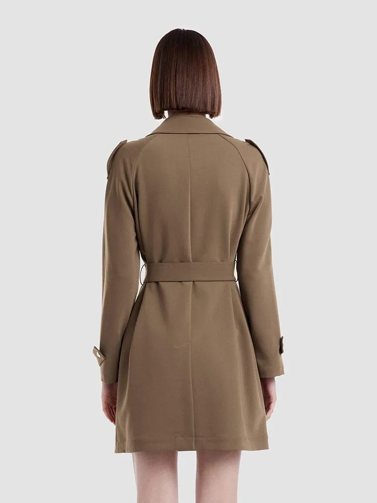 Double Layer Worsted Woolen Women Trench Coat sold by Goelia product image thumbnail 5