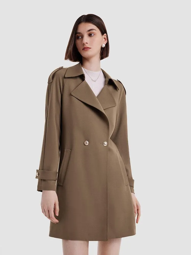 Double Layer Worsted Woolen Women Trench Coat sold by Goelia product image thumbnail 4