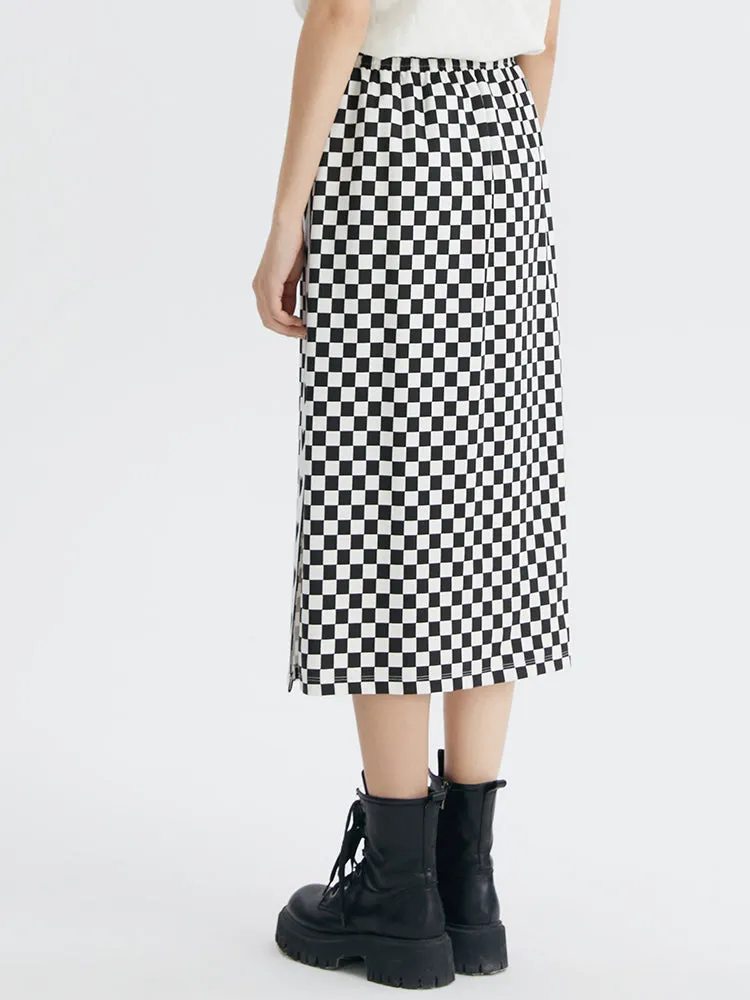Classic Checkerboard Knit Skirt sold by Goelia product image thumbnail 3