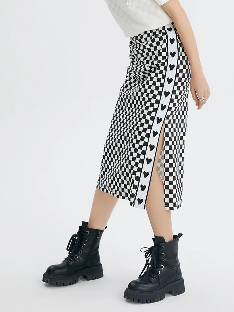 Classic Checkerboard Knit Skirt sold by Goelia
