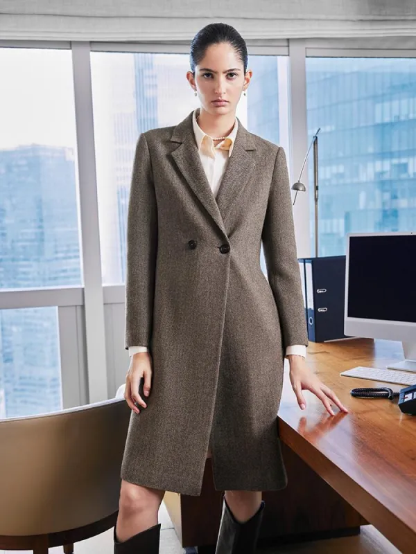 Washable Wool Notched Lapel Women Coat sold by Goelia