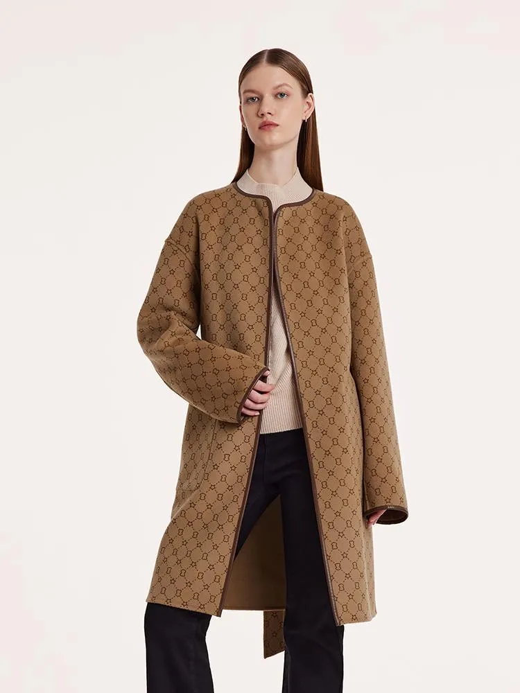 Pure Wool Reversible Printed Wrapped Coat With Belt sold by Goelia product image thumbnail 5