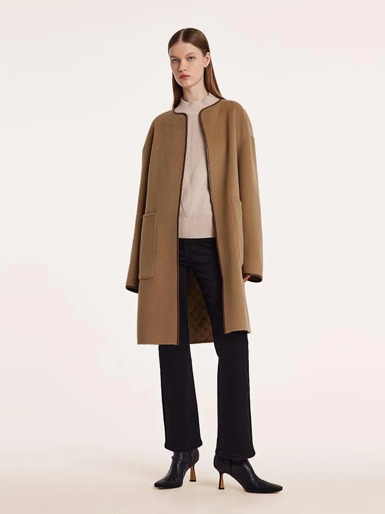 Pure Wool Reversible Printed Wrapped Coat With Belt sold by Goelia product image thumbnail 2