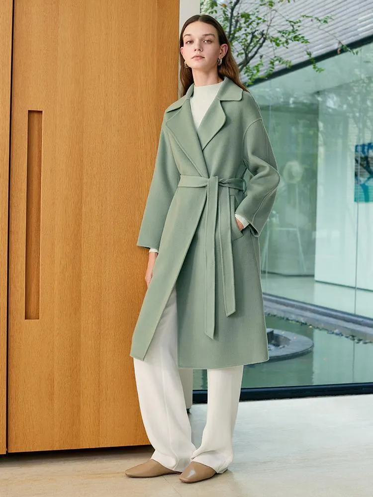 Pure Double-Faced Wool Lapel Women Coat sold by Goelia