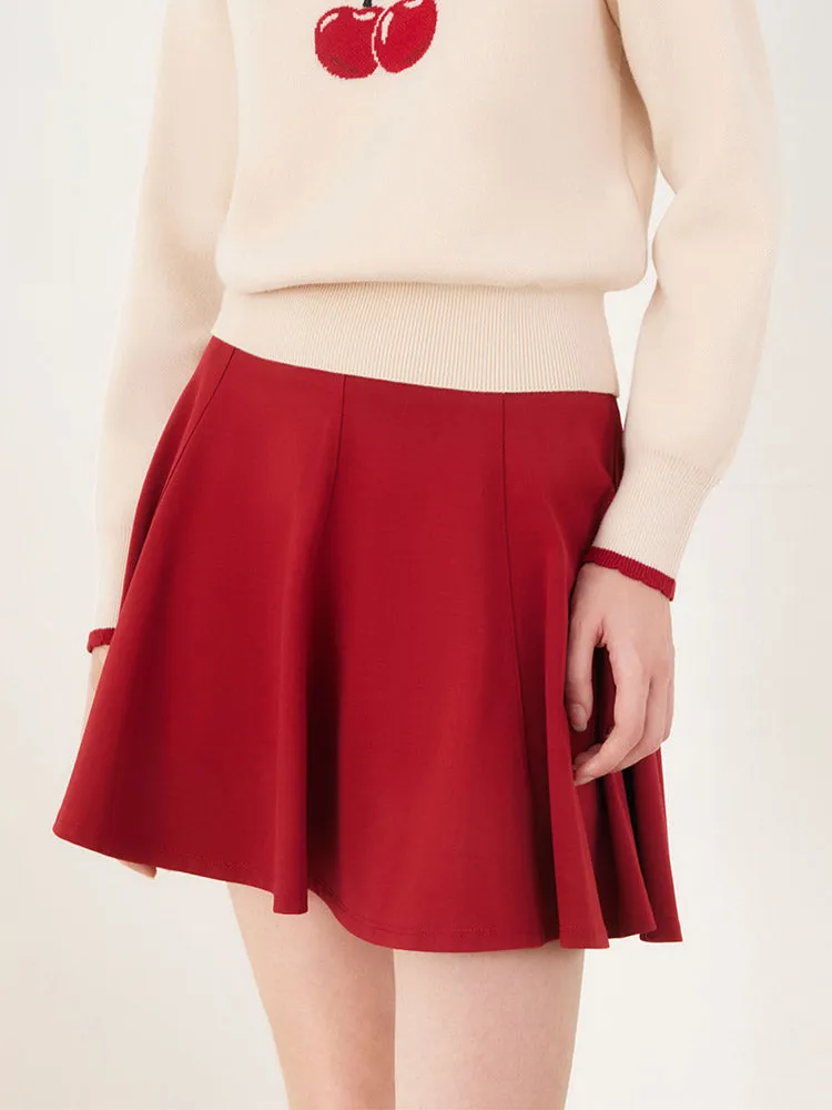 Chili Red Woven Mini Skirt sold by Goelia product image thumbnail 2