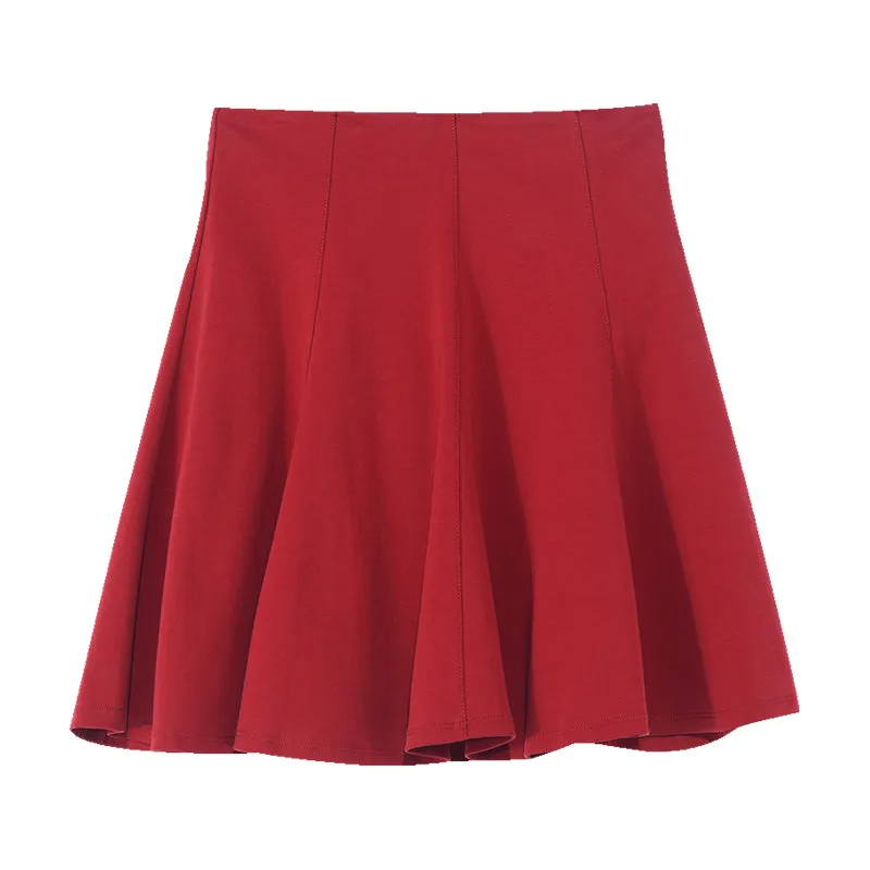 Chili Red Woven Mini Skirt sold by Goelia product image thumbnail 5