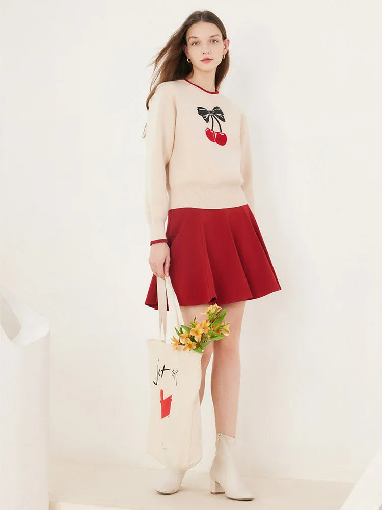 Chili Red Woven Mini Skirt sold by Goelia product image thumbnail 3