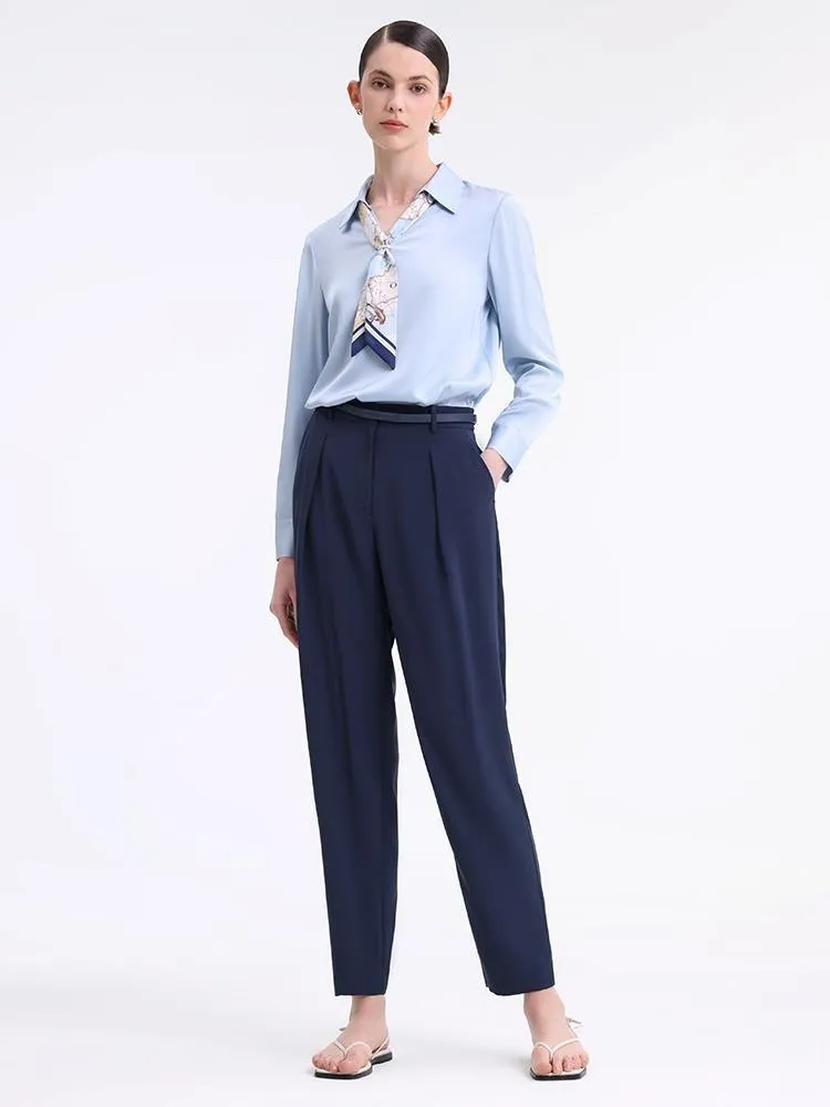 Silk V-Neck Woven Shirt With Silk Scarf sold by Goelia product image thumbnail 5