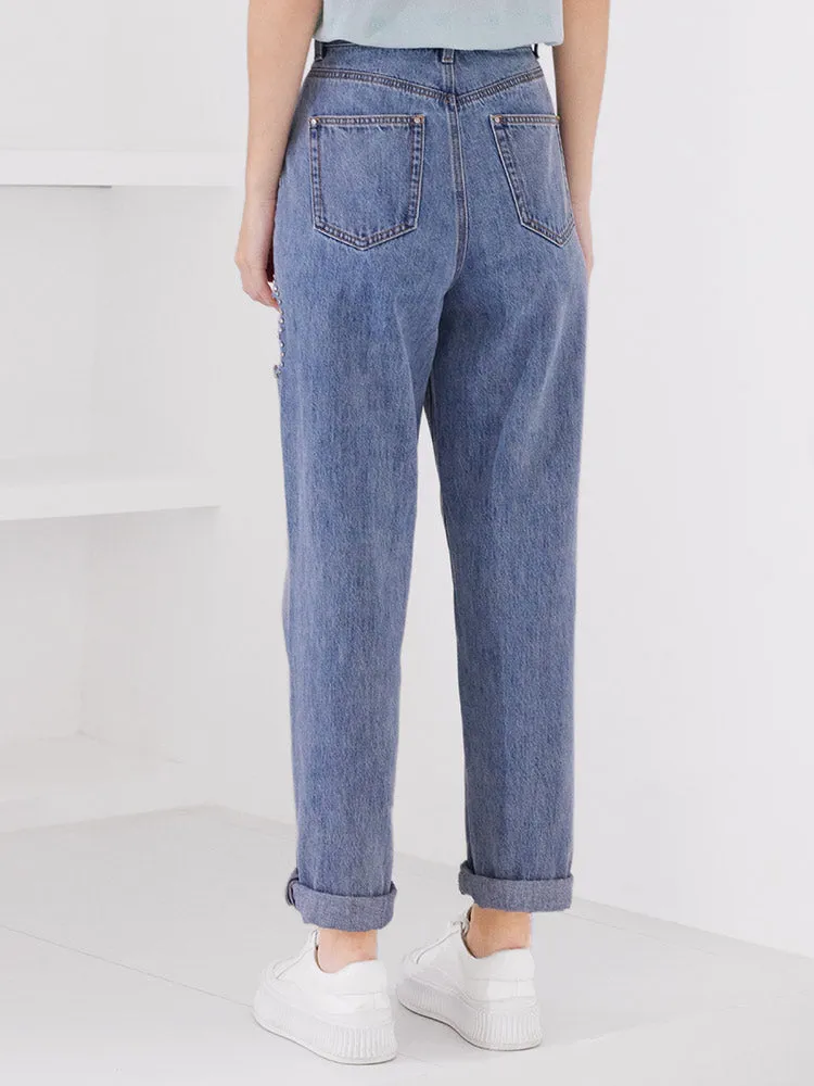 Floral Shape Hole Jeans sold by Goelia product image thumbnail 2