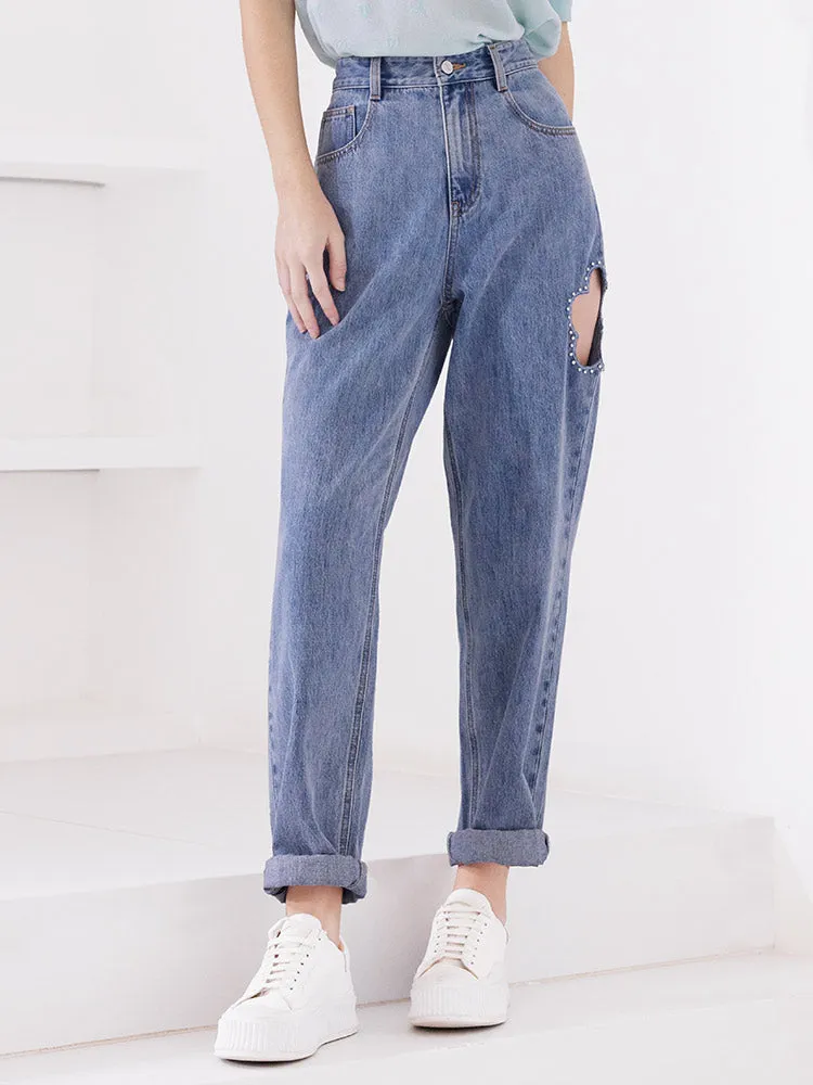 Floral Shape Hole Jeans sold by Goelia product image thumbnail 5