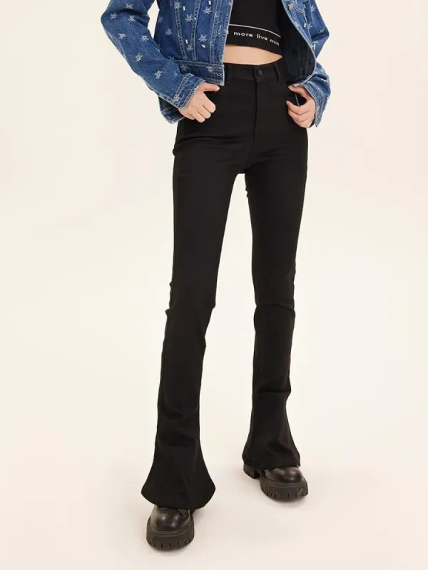 Black Flared Sheath Women Jeans sold by Goelia