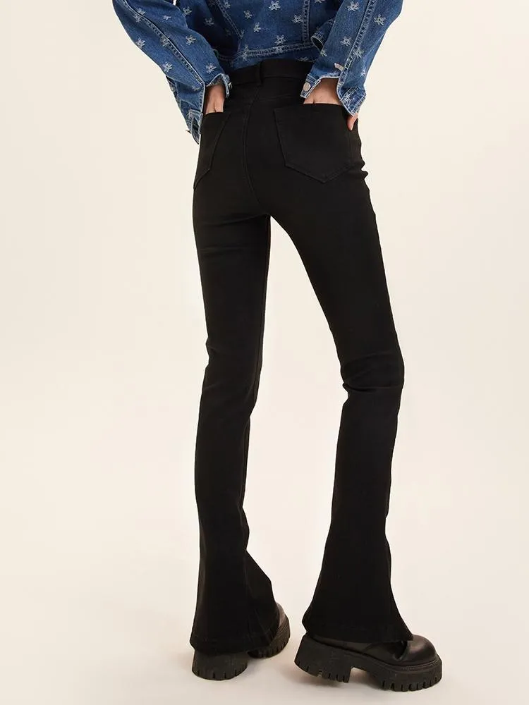 Black Flared Sheath Women Jeans sold by Goelia product image thumbnail 3