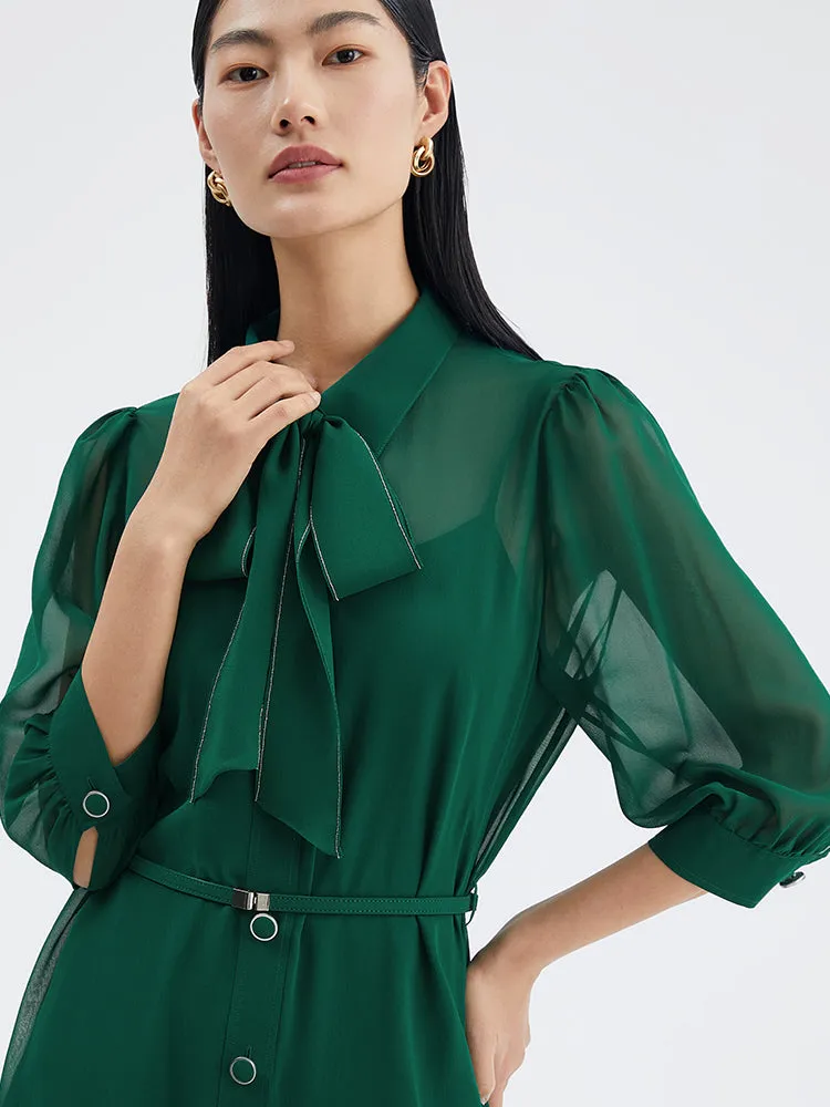 10 Momme Silk Midi Shirt Dress sold by Goelia product image thumbnail 3