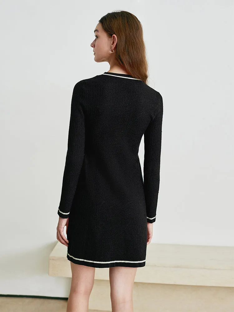 Black Single-Breasted Bowknot Mini Dress sold by Goelia product image thumbnail 4